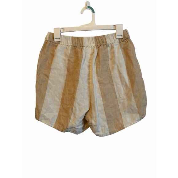 Laude the Label Linen Shorts Womens Size Medium Striped Summer Relaxed Lagenlook - Picture 2 of 8